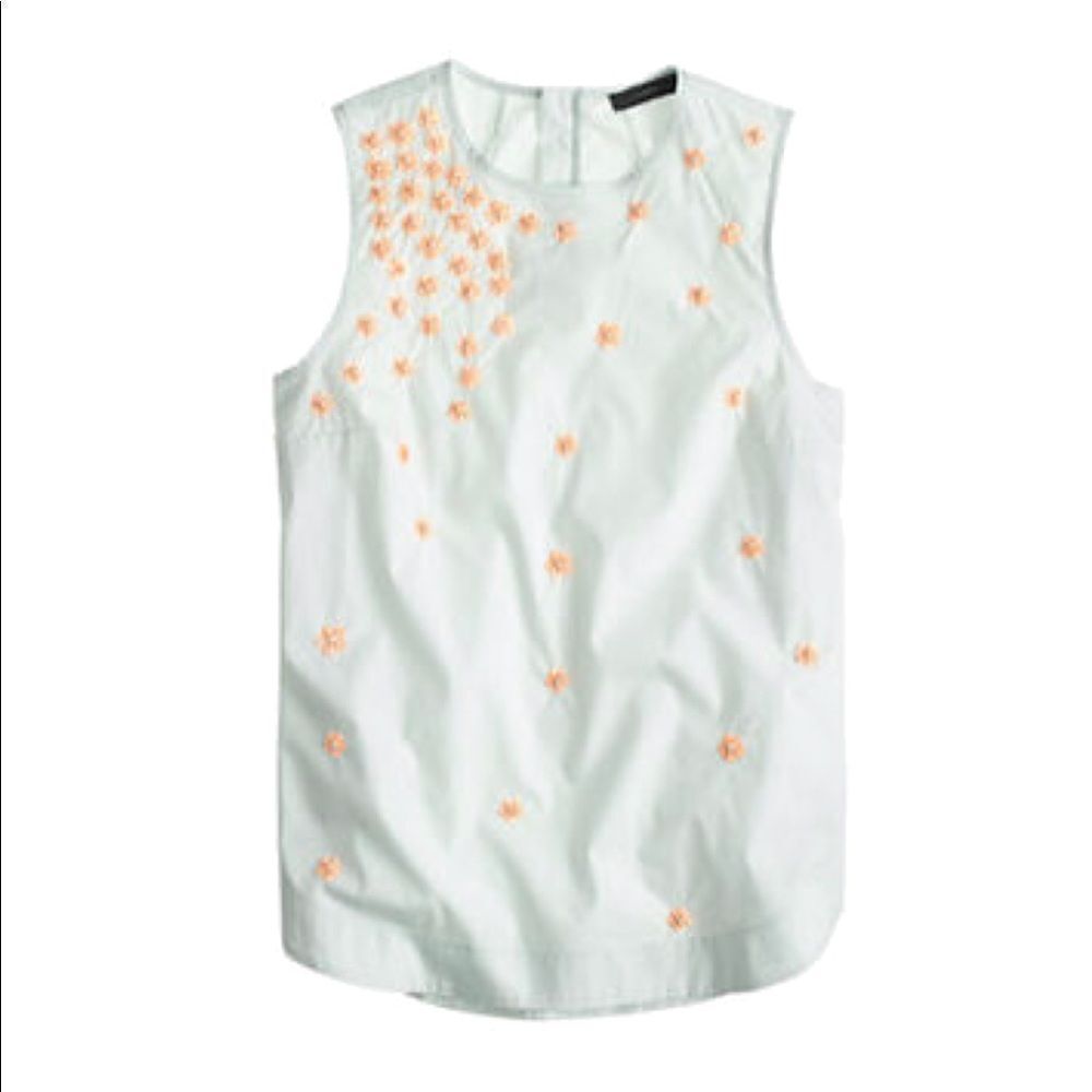 💙 J.Crew Flower Beaded Top